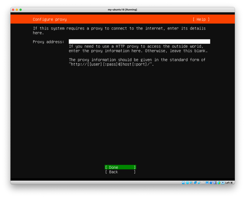 Visual showing This lab does not require a proxy. Press Enter to leave the field blank: