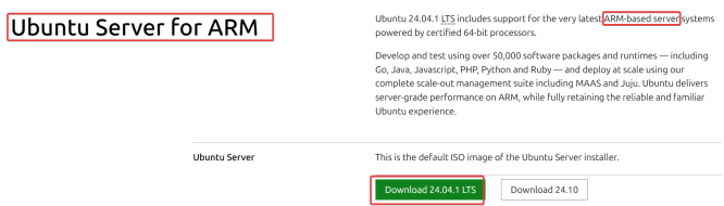Visual showing Ubuntu ARM Version : For Ubuntu, download the ARM64 version from the official Ubuntu releases page.