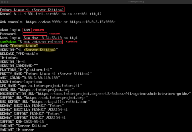 Visual showing Fedora ARM Version : Use Fedora ARM as it is a community-driven Linux distribution for Red Hat Enterprise Linux, known for its cutting-edge features a...