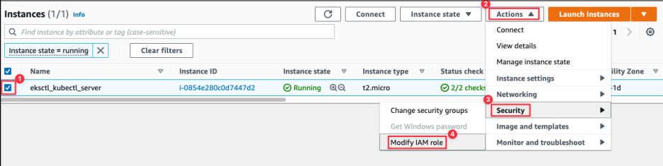 Screenshot illustrating with your EKS cluster.