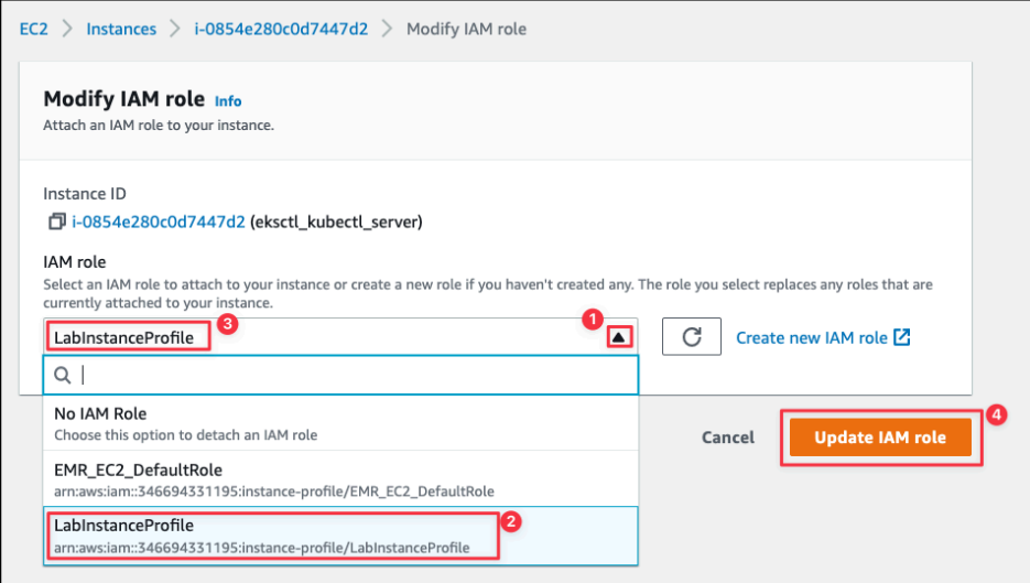 Screenshot illustrating with your EKS cluster.