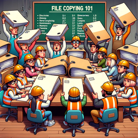 Visual showing Challenge 1: Create directories and copy files