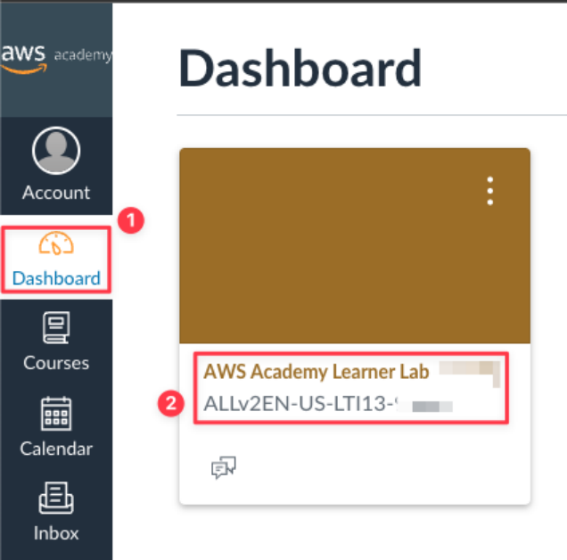 Screenshot illustrating more than one course/learner lab will see multiple tiles on the dashboard.