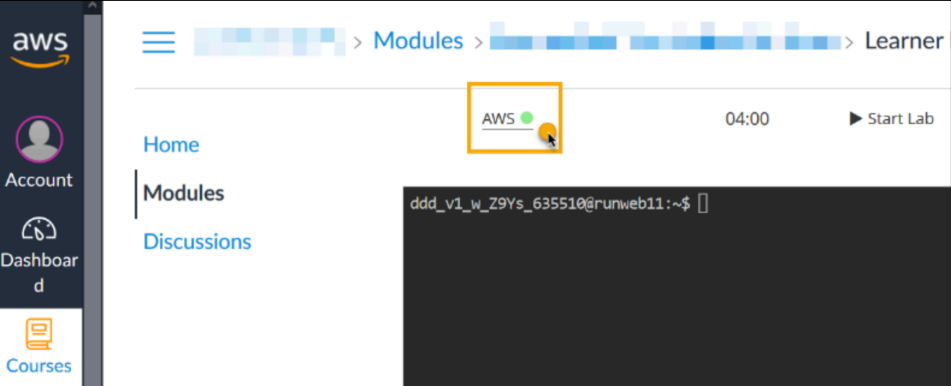 Screenshot illustrating the AWS Console in a new tab.