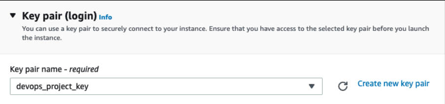 Screenshot illustrating authentication and login to the EC2 instance using the key.