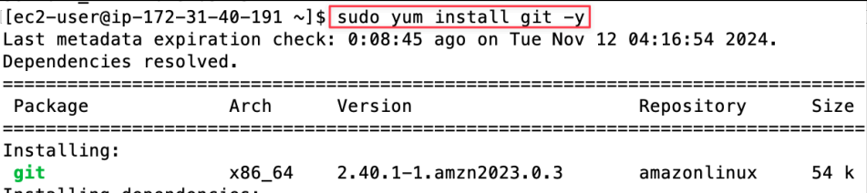 Screenshot illustrating Question: why do we need to have “sudo” and “-y”?