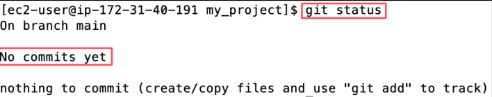 Screenshot illustrating Question : What does git status tell you ?