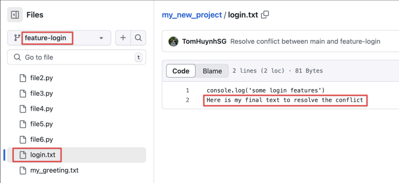 Screenshot illustrating Check the result on GitHub: