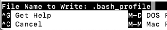 Screenshot illustrating Press Ctrl+X, then Y, then Enter to save the file under the same name.
