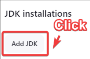 Screenshot illustrating At the JDK section,