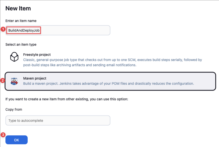 Screenshot illustrating Nice, now we are ready to create a new Jenkins job to build and deploy on Tomcat Server: