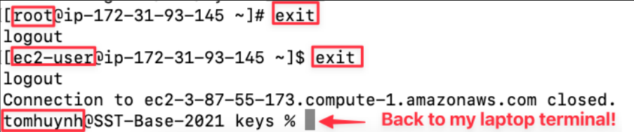 Screenshot illustrating exit