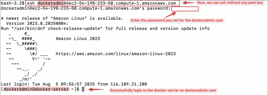 Screenshot illustrating just the username and password.