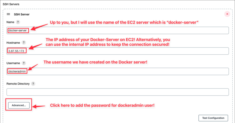 Screenshot illustrating dockeradmin user: (1 of 2)