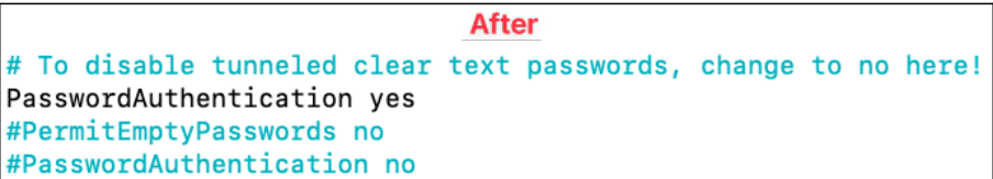 Screenshot illustrating nano /etc/ssh/sshd_config (2 of 2)