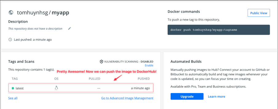 Screenshot illustrating on Docker Hub: