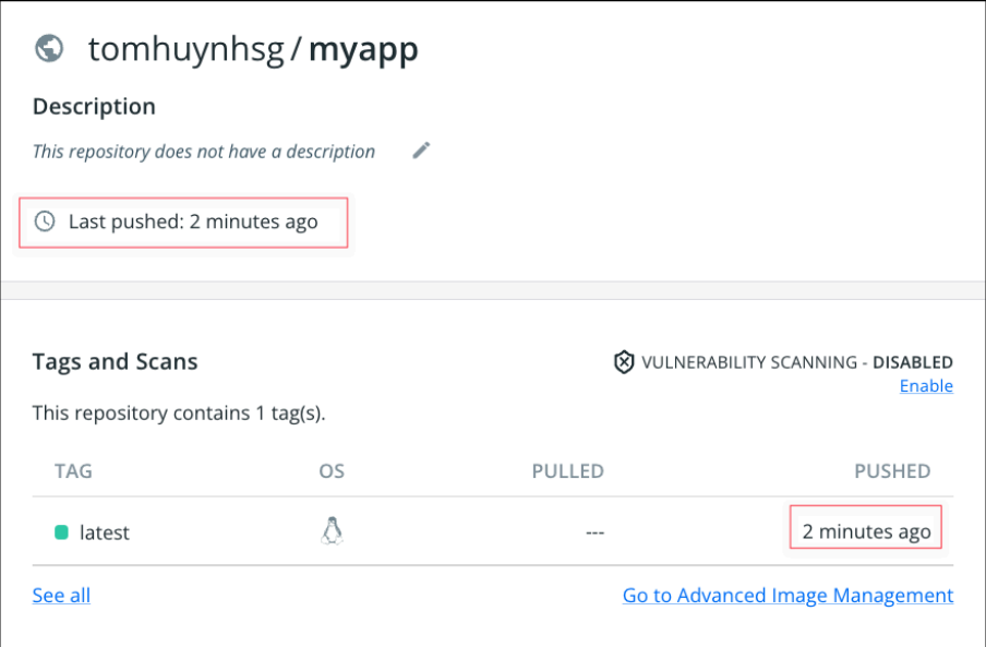 Screenshot illustrating ansible-playbook buildAndPush.yml